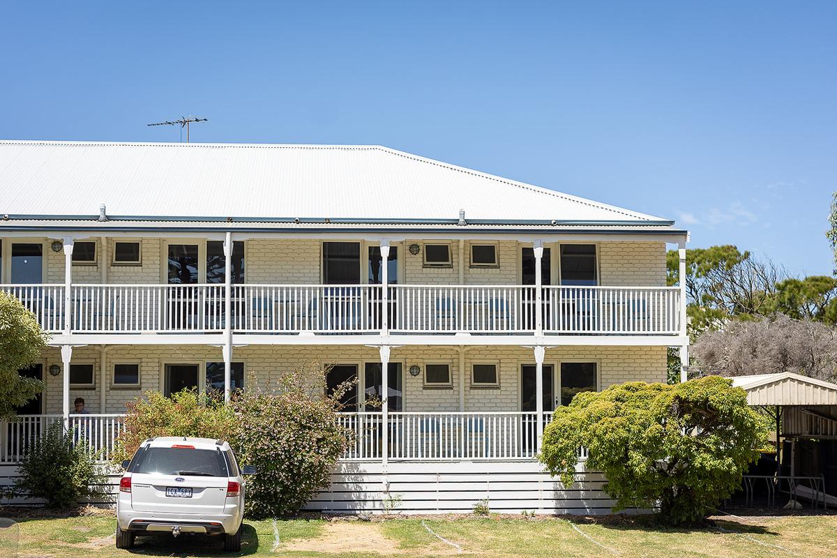Point Lonsdale Guest House motel wing with balconies and coastal gardens