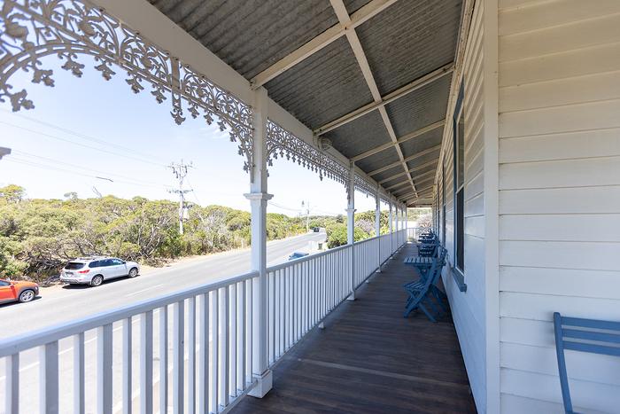 Heritage verandah with ornate Victorian ironwork