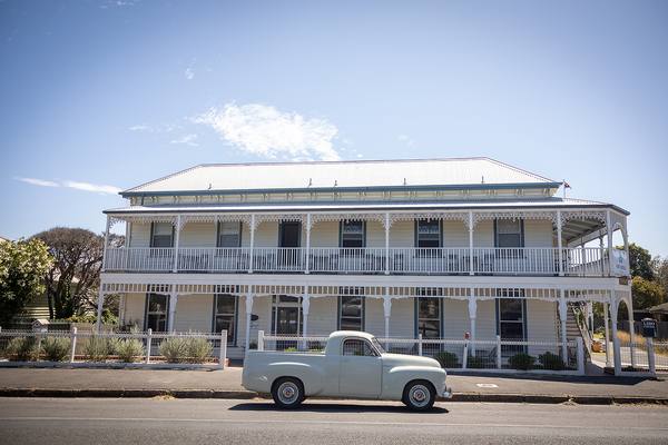 Heritage facade with vintage Holden ute