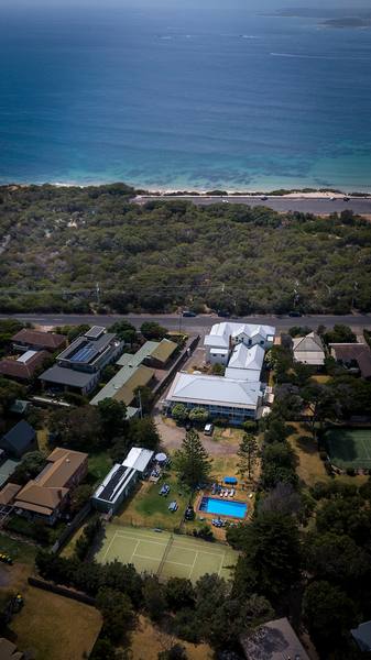 Aerial view showing proximity to the beach