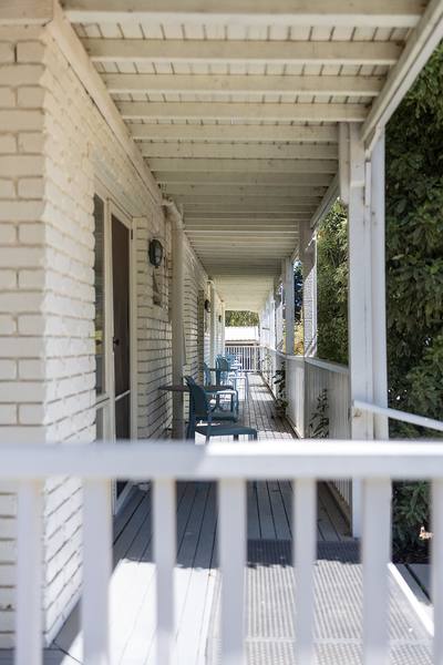 Motel wing covered walkway