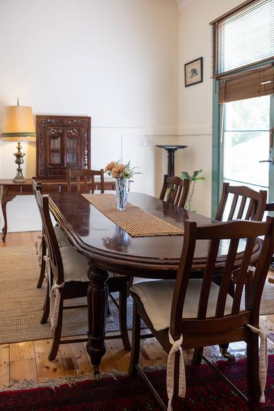 Heritage dining table with period furnishings