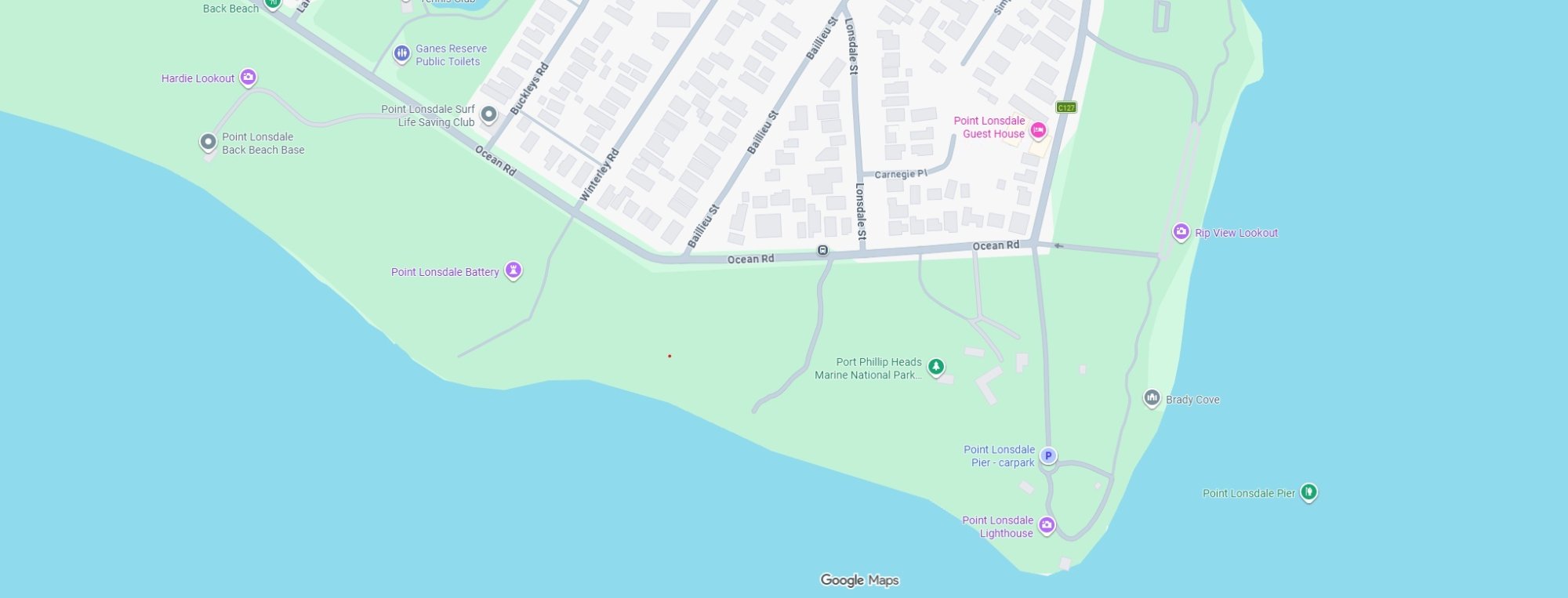 Map showing Point Lonsdale Guest House location